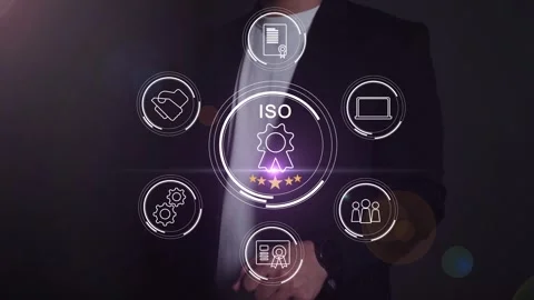 Certification and standardization process, iso certified business, Stock Footage 293190084