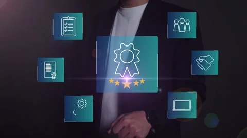 Certification and standardization process, iso certified business, Stock Footage 293190099