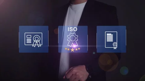 Certification and standardization process, iso certified business, Stock Footage 293190100