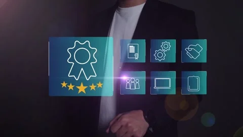 Certification and standardization process, iso certified business, Stock Footage 293190129