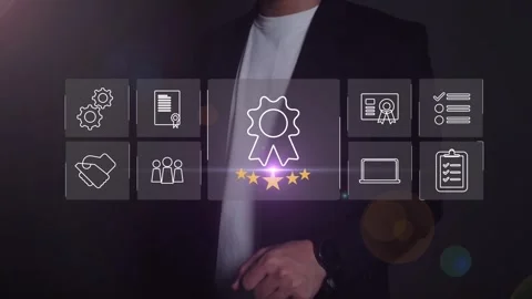 Certification and standardization process, iso certified business, Stock Footage 293190130
