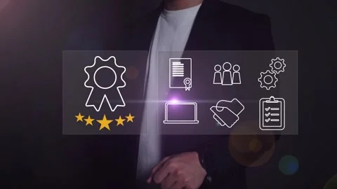 Certification and standardization process, iso certified business, Stock Footage 293190145