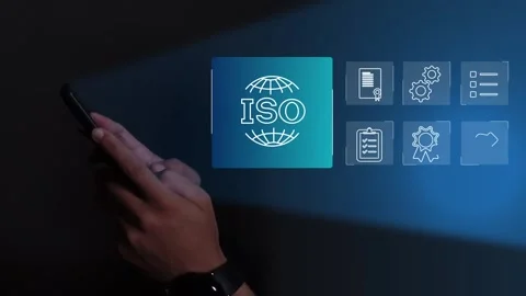 Certification and standardization process, iso certified business, Stock Footage 293190171