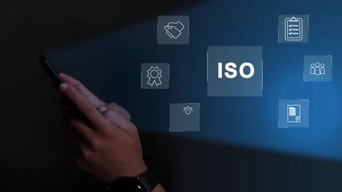 Certification and standardization process, iso certified business, Stock Footage 293190172