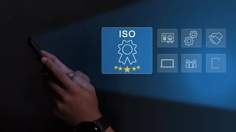 Certification and standardization process, iso certified business, Stock Footage 293190179