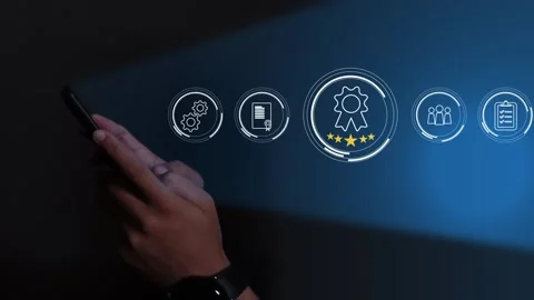 Certification and standardization process, iso certified business, Stock Footage 293190201