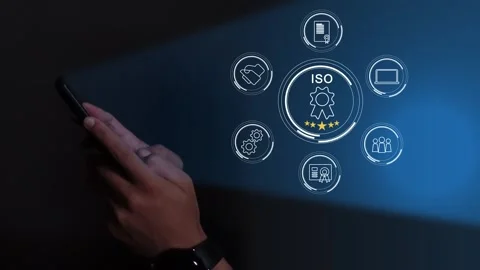 Certification and standardization process, iso certified business, Stock Footage 293190205