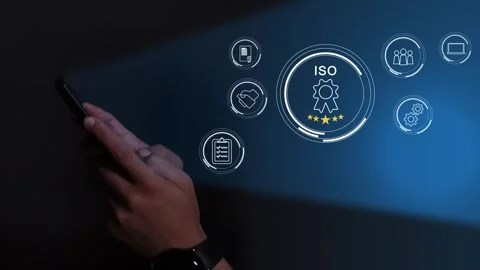 Certification and standardization process, iso certified business, Stock Footage 293190211