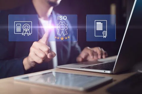 Certification and standardization process, iso-certified business, Stock Photos