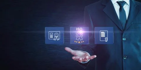 Certification and standardization process, iso-certified business, Stock Photos