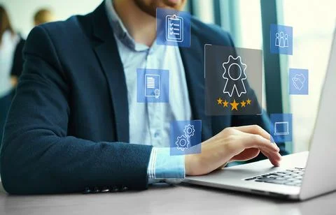 Certification and standardization process, iso-certified business, Stock Photos