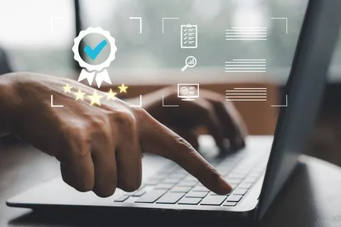 Certification and standards evaluation process Stock Photos