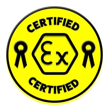 Certification for the ATEX directive regulation Stock Illustration