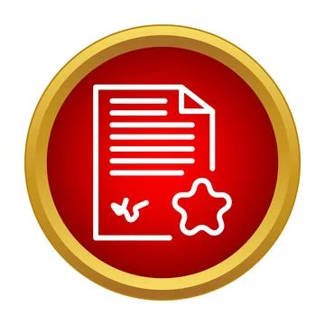 Certification document icon with star quality award concept イラスト素材