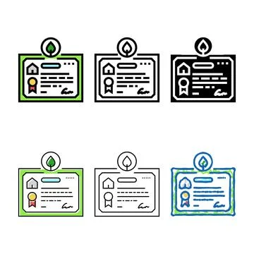 Certification green building color diversity icon vector Stock Illustration