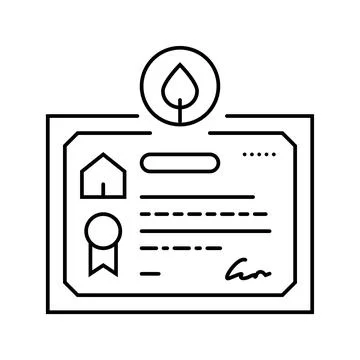 Certification green building line icon vector illustration Ilustración de archivo