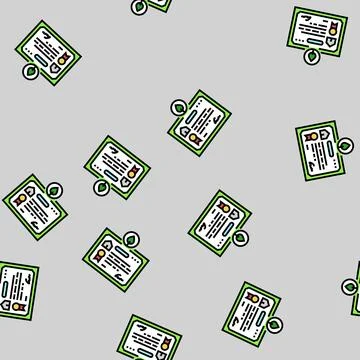 Certification green building vector seamless pattern Ilustración de archivo