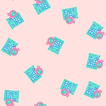 Certification green building vector seamless pattern Stock Illustration