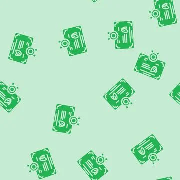 Certification green living glyph vector seamless pattern 스톡 일러스트