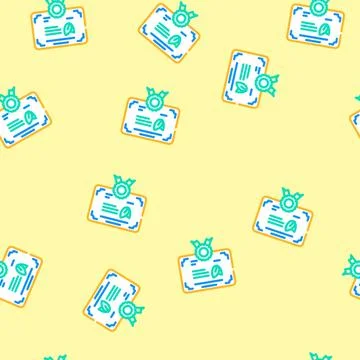 Certification green living vector seamless pattern 스톡 일러스트