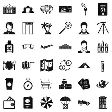 Certification icons set, simple style 스톡 일러스트