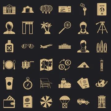 Certification icons set, simple style 스톡 일러스트