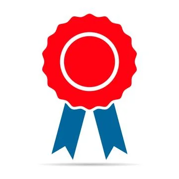 Certification seal shadow award icon, ribbon web stamp symbol, label vector i Stock Illustration