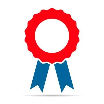 Certification seal shadow award icon, ribbon web stamp symbol, label vector i Stock Illustration