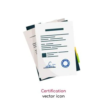 Certification vector icon Stock Illustration
