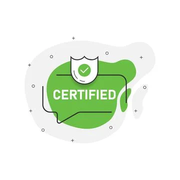 Certified abstraction green stamp vector isolated on white background. Vector Illustrazione stock