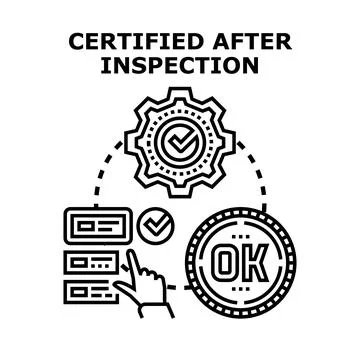 Certified after inspection quality control process Stock Illustration