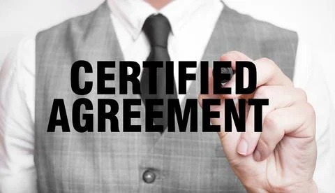 CERTIFIED AGREEMENT Stock Photos
