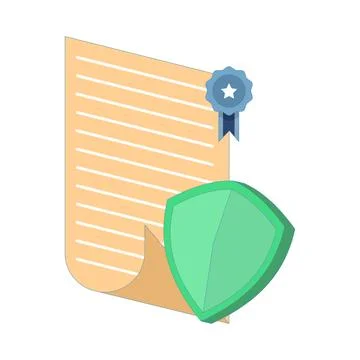 Certified and secure platform. documents, badges. Stock Illustration