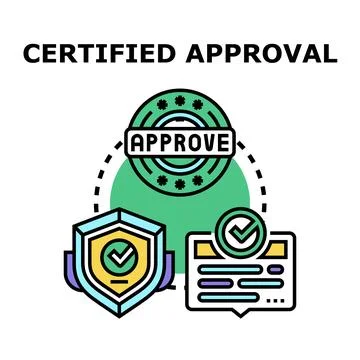 Certified approval concept, quality document compliance, guarantee stamp イラスト素材