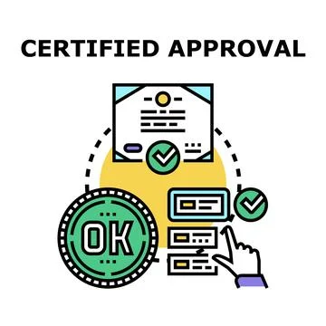 Certified approval process and quality validation 库存插图