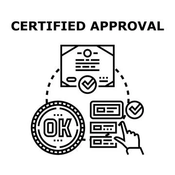 Certified approval process and quality validation Stock Illustration