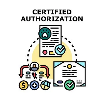 Certified authorization concept creating legal trust document Stock Illustration