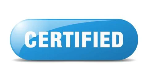 Certified button. certified sign. key. push button. Stock Illustration