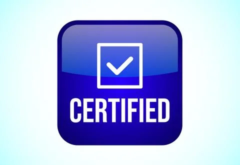 Certified button design illustration, Certified sign suitable for mobile ap.. Stock Illustration