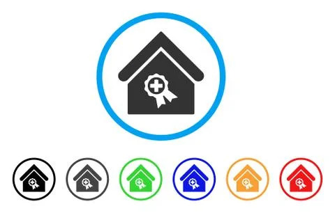 Certified Clinic Building Rounded Icon Ilustración de archivo