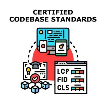 Certified codebase standards for digital quality and performance Stock Illustration