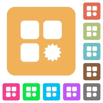Certified component rounded square flat icons イラスト素材