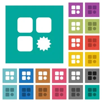 Certified component square flat multi colored icons イラスト素材