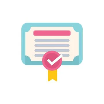 Certified document with approved guarantee check mark icon Illustrazione stock