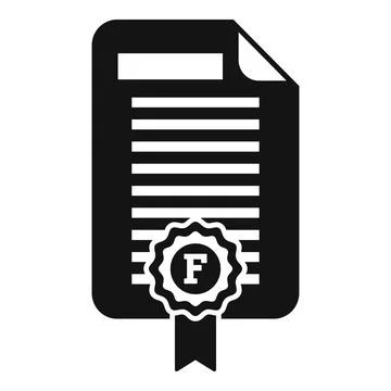 Certified document icon with seal of approval Illustrazione stock