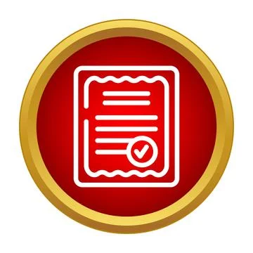 Certified document icon validating approval and achievement Stock Illustration
