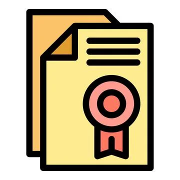 Certified document with a pink guarantee seal and ribbon イラスト素材