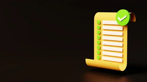 Certified document with positive result on dark background and copy space. Stock Footage 205221039