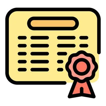 Certified document with red ribbon and seal, representing achievement, valida 스톡 일러스트