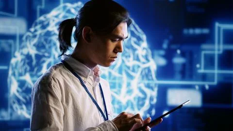 Certified engineer working with AI Stock Photos